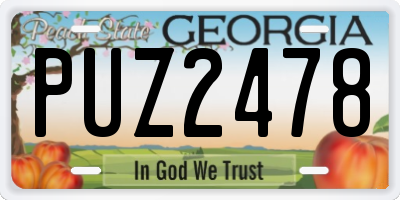 GA license plate PUZ2478