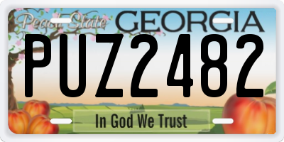 GA license plate PUZ2482