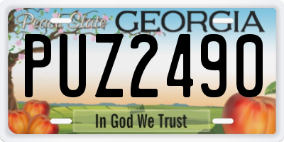GA license plate PUZ2490