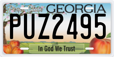GA license plate PUZ2495