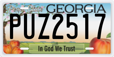 GA license plate PUZ2517