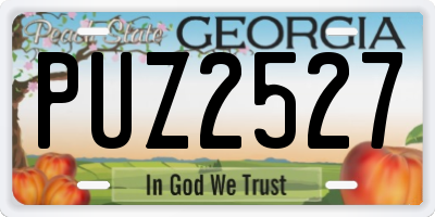 GA license plate PUZ2527