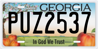 GA license plate PUZ2537