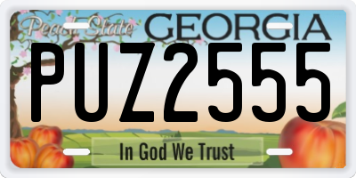 GA license plate PUZ2555