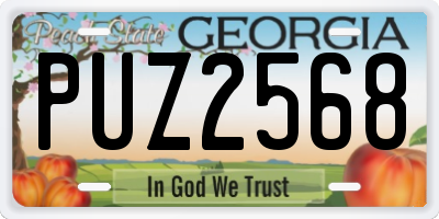 GA license plate PUZ2568