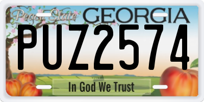 GA license plate PUZ2574