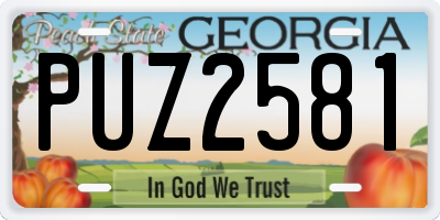 GA license plate PUZ2581