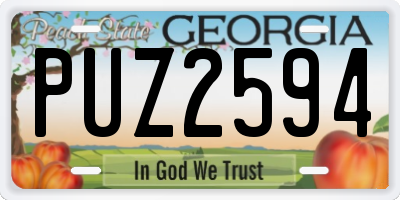 GA license plate PUZ2594