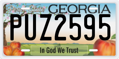 GA license plate PUZ2595