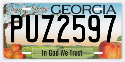 GA license plate PUZ2597