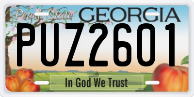 GA license plate PUZ2601
