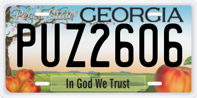 GA license plate PUZ2606