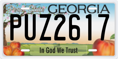 GA license plate PUZ2617