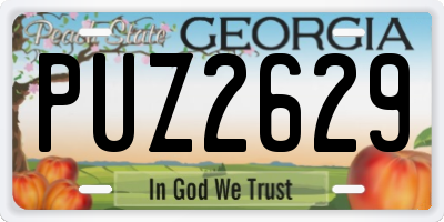 GA license plate PUZ2629