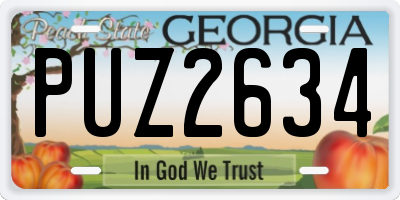 GA license plate PUZ2634