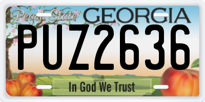 GA license plate PUZ2636