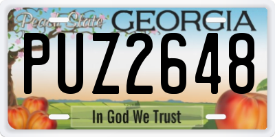 GA license plate PUZ2648