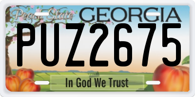 GA license plate PUZ2675