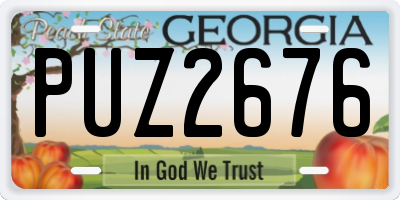GA license plate PUZ2676
