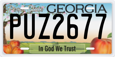 GA license plate PUZ2677
