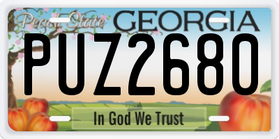 GA license plate PUZ2680