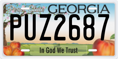 GA license plate PUZ2687