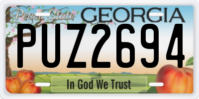 GA license plate PUZ2694