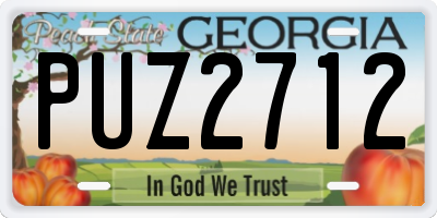 GA license plate PUZ2712