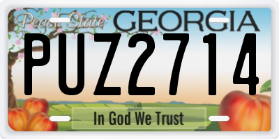 GA license plate PUZ2714
