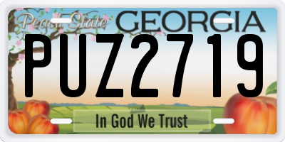 GA license plate PUZ2719