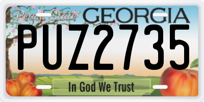 GA license plate PUZ2735