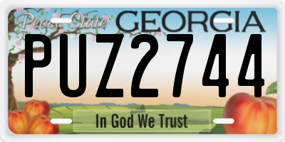 GA license plate PUZ2744