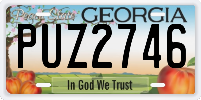 GA license plate PUZ2746