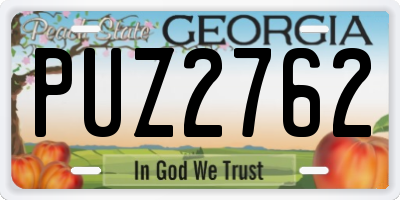 GA license plate PUZ2762