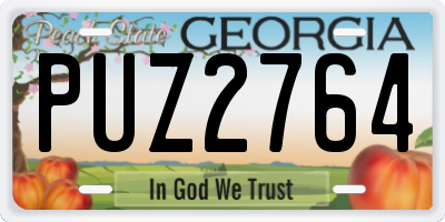 GA license plate PUZ2764
