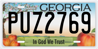 GA license plate PUZ2769