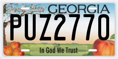 GA license plate PUZ2770