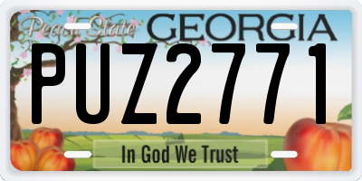 GA license plate PUZ2771