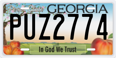 GA license plate PUZ2774