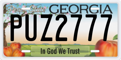 GA license plate PUZ2777
