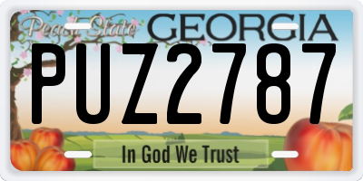 GA license plate PUZ2787