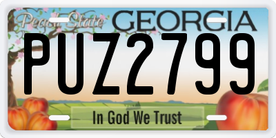 GA license plate PUZ2799