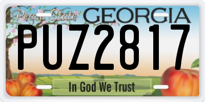 GA license plate PUZ2817