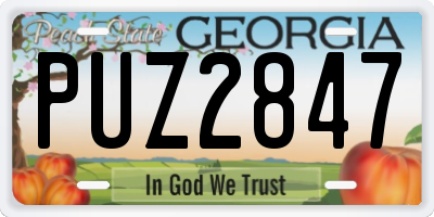 GA license plate PUZ2847