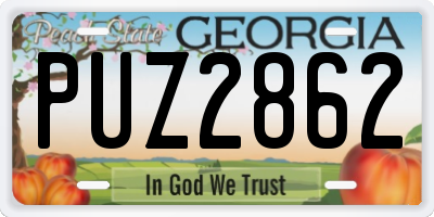 GA license plate PUZ2862