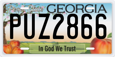 GA license plate PUZ2866