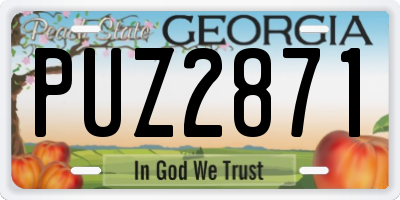 GA license plate PUZ2871