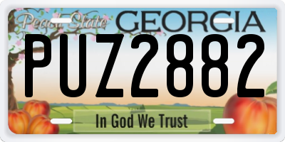 GA license plate PUZ2882
