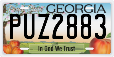 GA license plate PUZ2883
