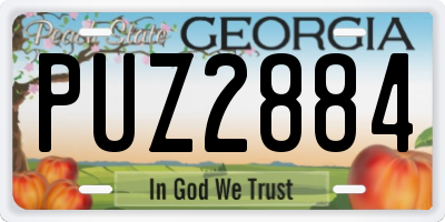 GA license plate PUZ2884